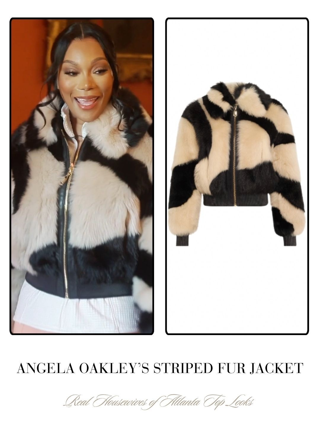 Angela Oakley’s Striped Fur Jacket