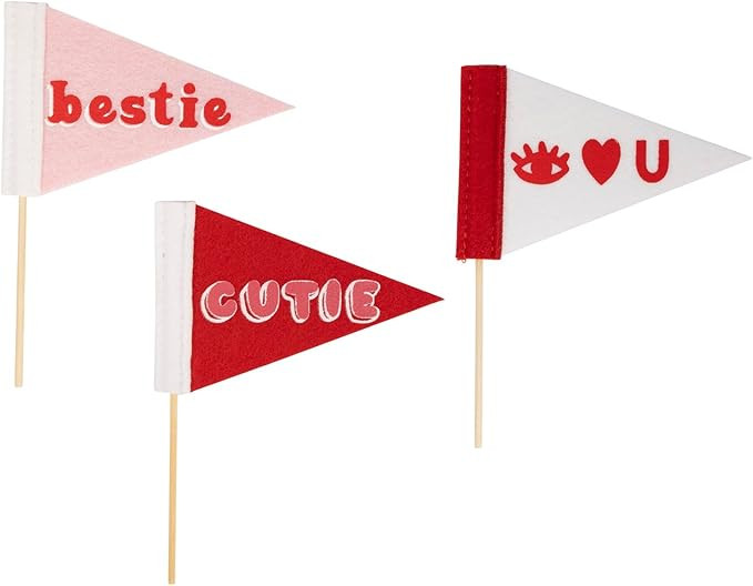 My Mind’s Eye Mini Felt Pennants – Valentine's Day Mini Flags Decorations for Romantic Backdr... | Amazon (US)