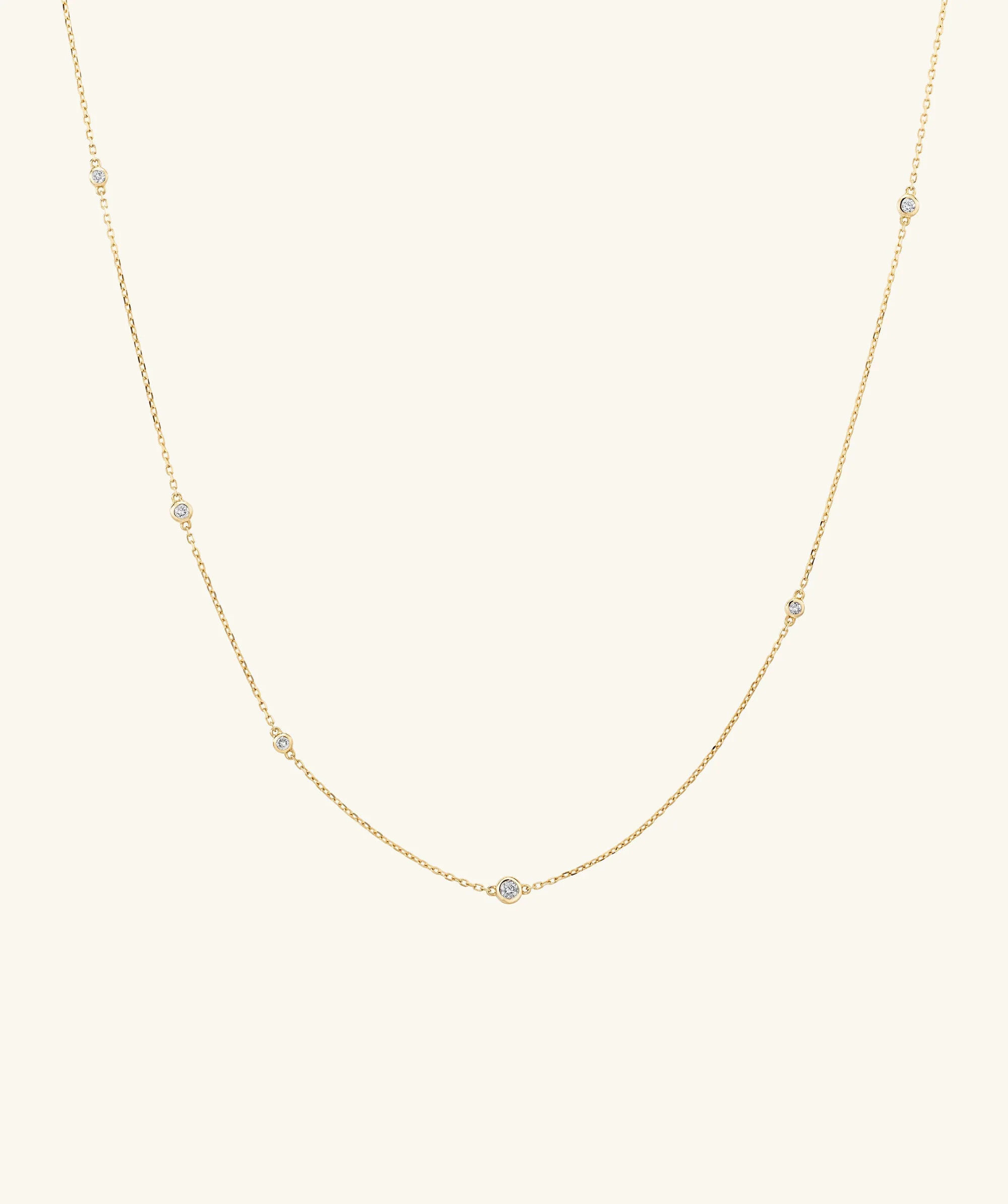 Multi Station Round Diamond Necklace | Mejuri Fine Crew
