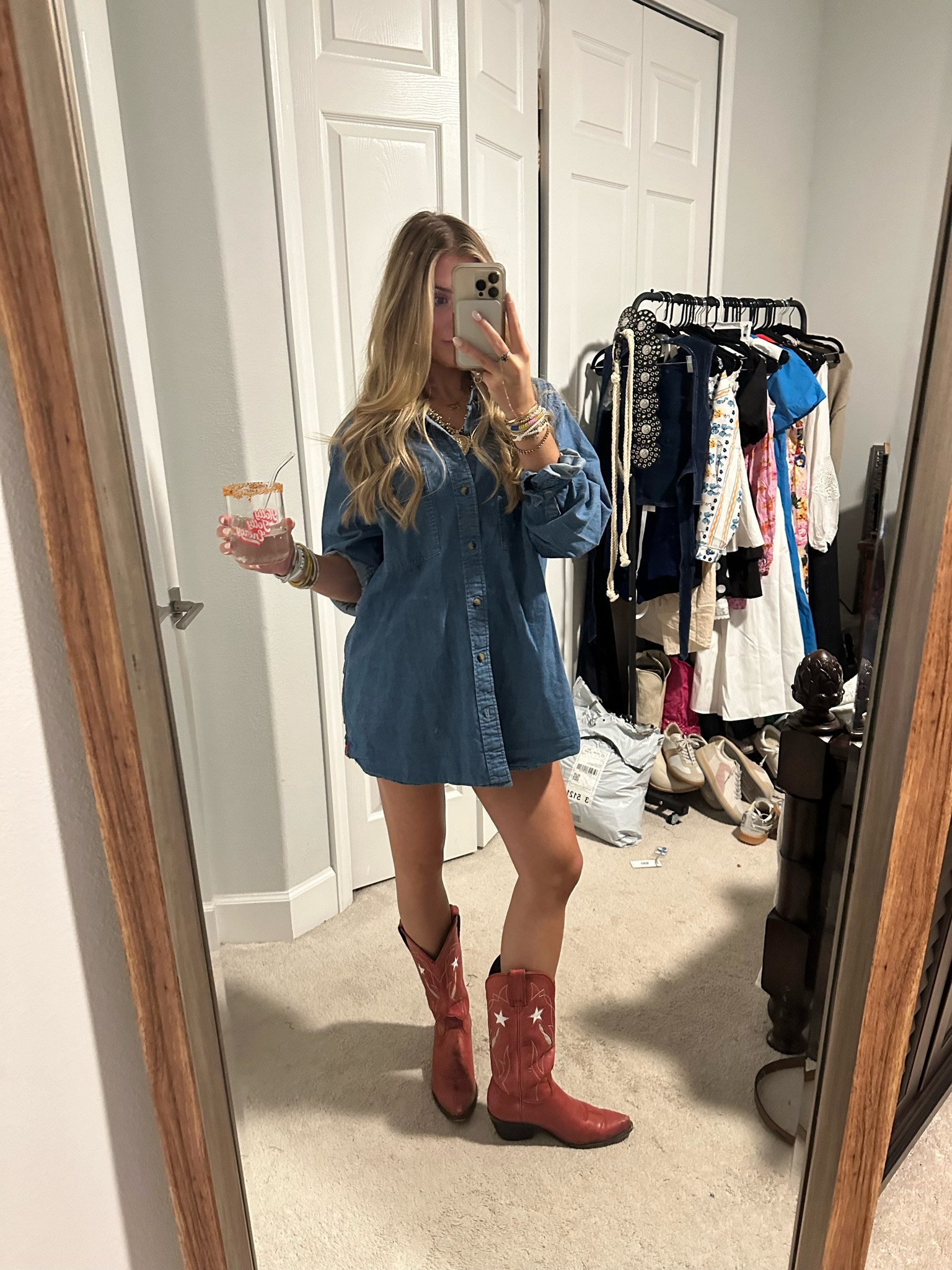 Wrangler men’s denim shirt. Cowboy boots are Idlywind. Jewelry is all linked. Chunky pendant is from TJ MAX. Concert outfit. Reggae concert. #outfit #fashion #style #ootd #ootn #outfitoftheday #fashionstyle  #outfitinspiration #outfitinspo #tryon #tryonhaul#lookbook #outfitideas #currentlywearing #styleinspo #outfitinspiration outfit, outfit of the day, outfit inspo, outfit ideas, styling, try on, fashion, affordable fashion. 

#LTKStyleTip #LTKShoeCrush #LTKSeasonal