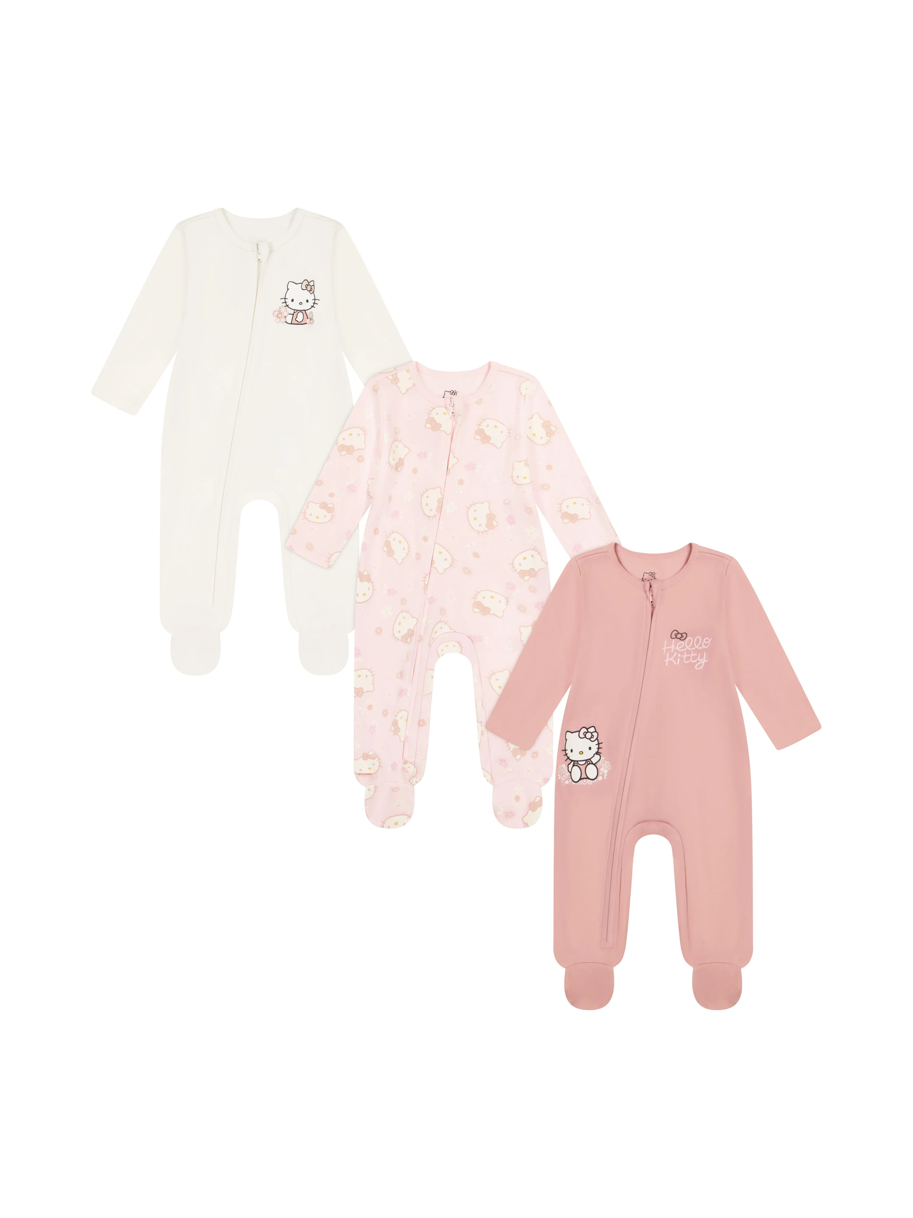 Hello Kitty Baby Girl Long Sleeve Sleep N Play, 3-Pack, Size 0-24 Months | Walmart (US)
