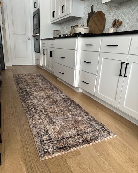 Kitchen rug runner + rug grippers 
So soft!! Color is “sunset ink”

Amazon rug, amber Lewis Loloi 

#LTKFind #LTKunder100 #LTKhome