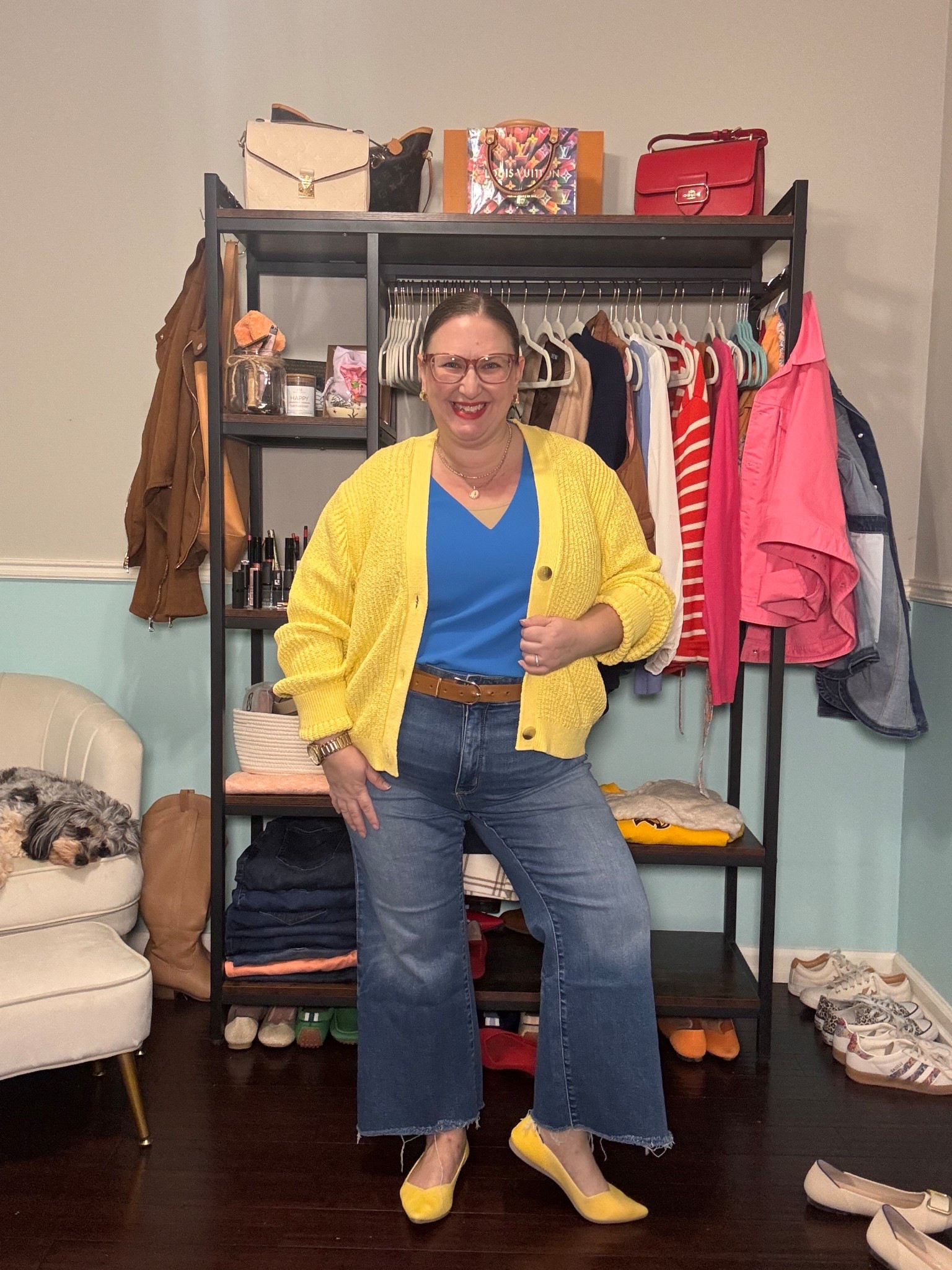 Cardigan is old; two others are linked 
XXL in blouse
True size 18 in jeans
Size up in Rothy’s points

#LTKPetite #LTKOver40 #LTKPlusSize