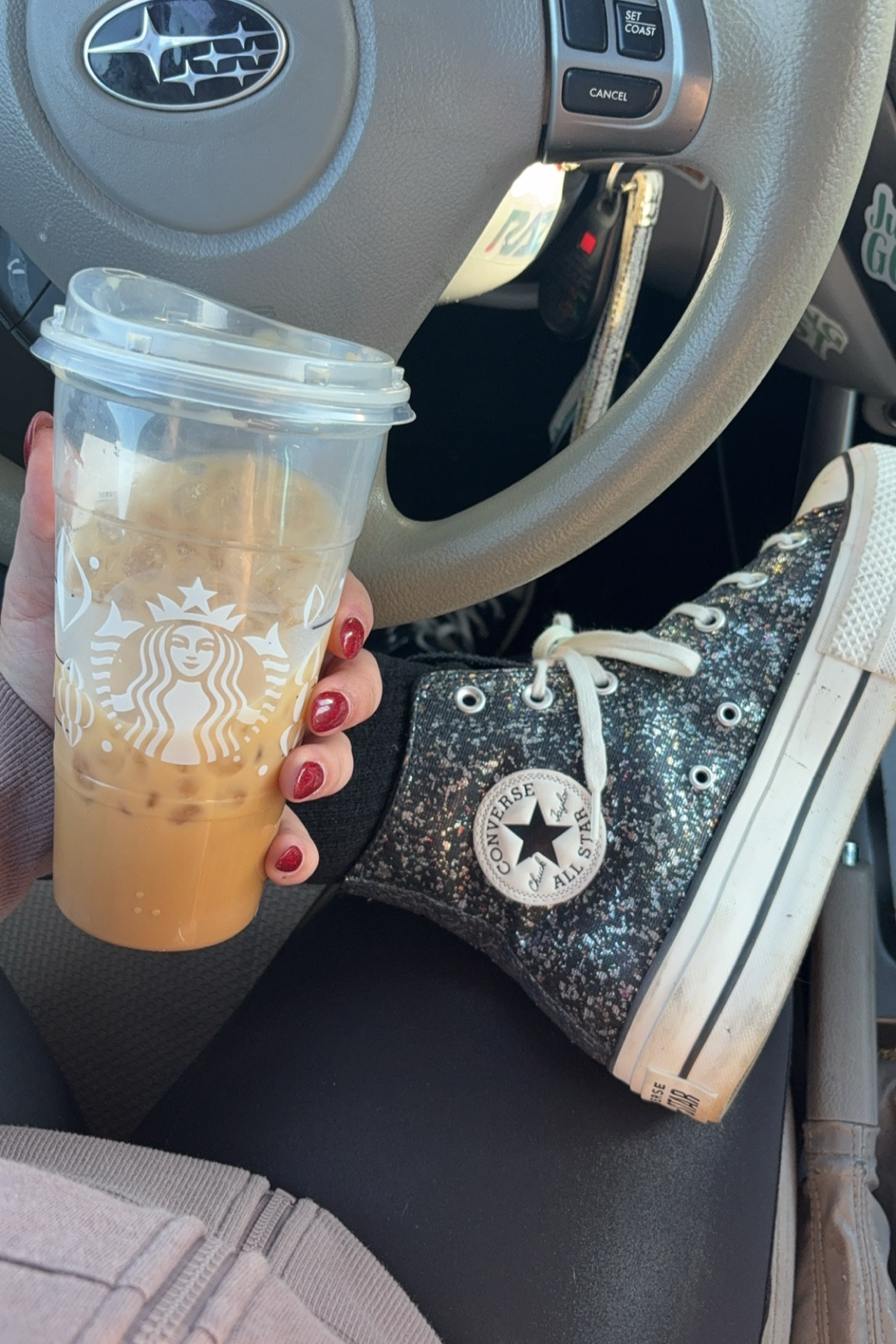 loving my glitter high top platform chucks - and these shimmer black leggings from Fabletics - perfect winter outfit for on the go - converse - women’s shoes - women’s high tops - faux leather leggings - glitter shoes 

#LTKShoeCrush #LTKStyleTip #LTKSaleAlert