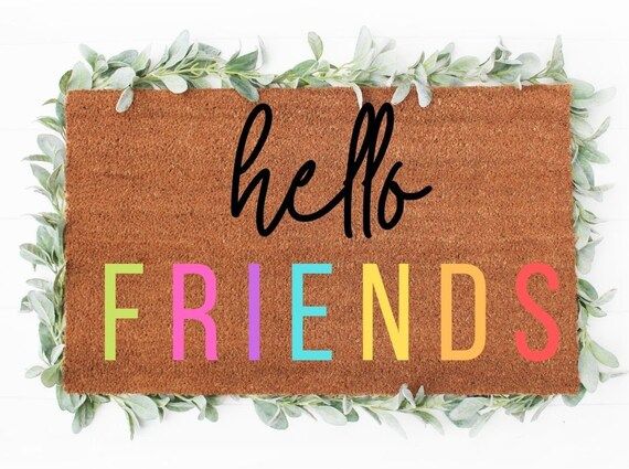 Hello Friends Doormat Hello Welcome Doormat Summer Doormat | Etsy | Etsy (US)