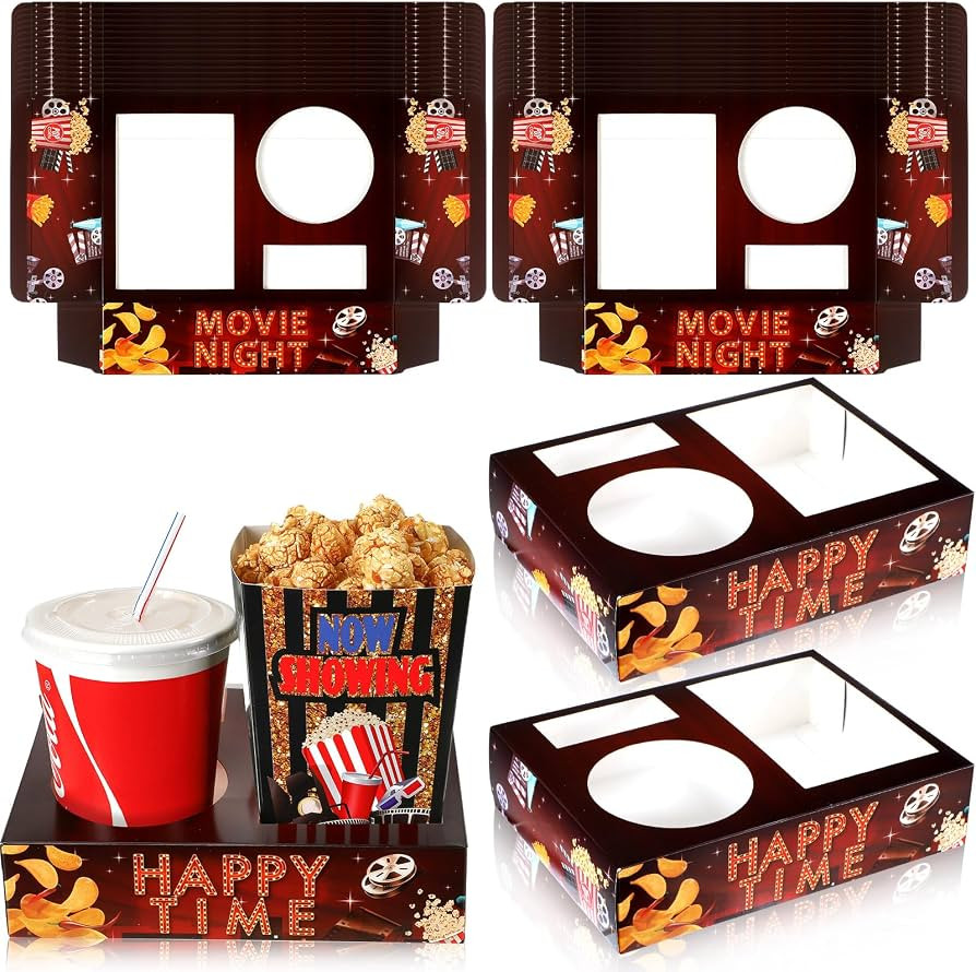 Faccito 36 Pcs Movie Night Snack Trays Movie Theater Snack Boxes Night Supply Disposable Paper Ho... | Amazon (US)