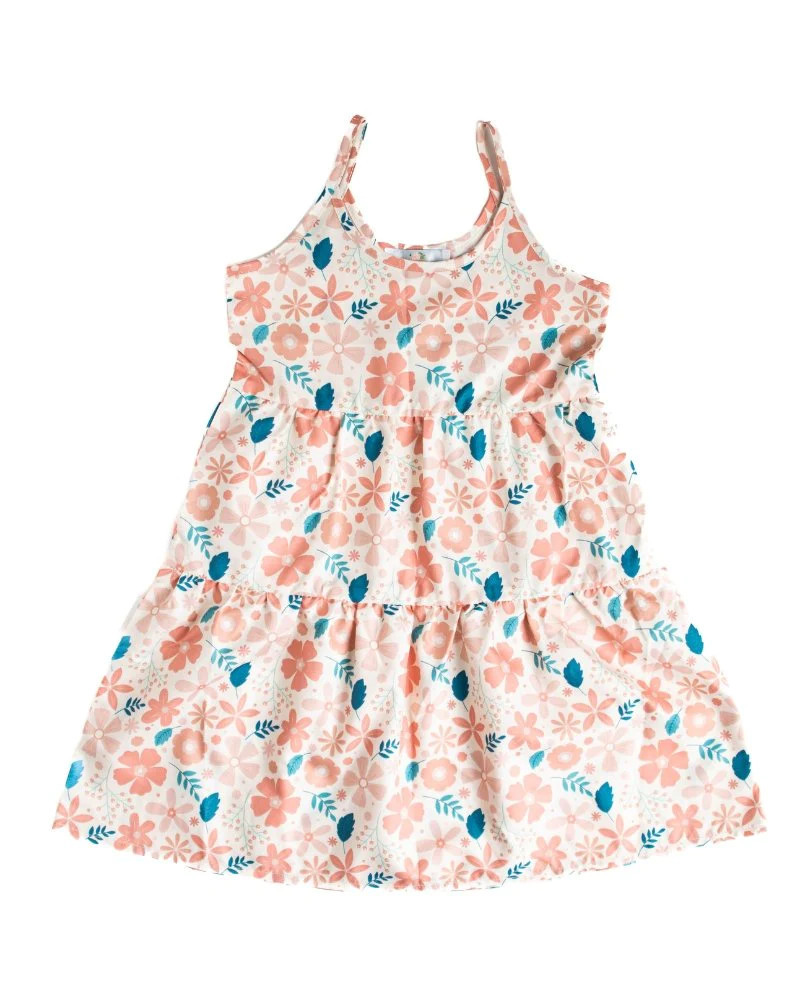 Jessica Layered Sun Dress - Peachy Keen Pansies | Bailey's Blossoms