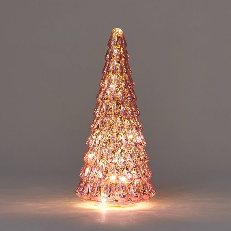 12.5" Lit Glass Christmas Tree Decorative Figurine - Wondershop™ | Target