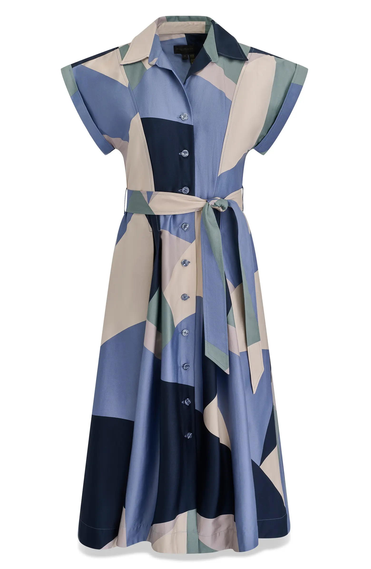 Patchwork Belted Midi Shirtdress | Nordstrom