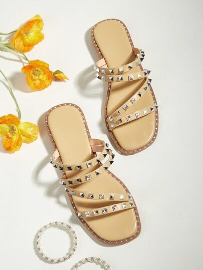 Studded Decor Slide Sandals | SHEIN