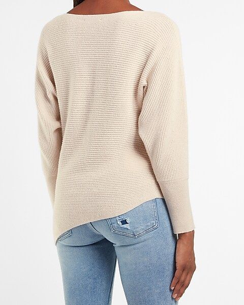 Ribbed Asymmetrical Tunic Sweater | Express