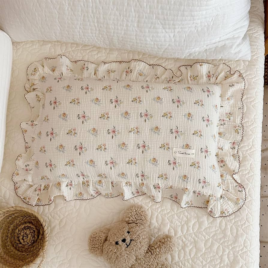 AOJIM Muslin Cotton Kids Pillowcase with Azalea Patterns, Lightweigth Soft Crib Nursery Pillowcas... | Amazon (US)