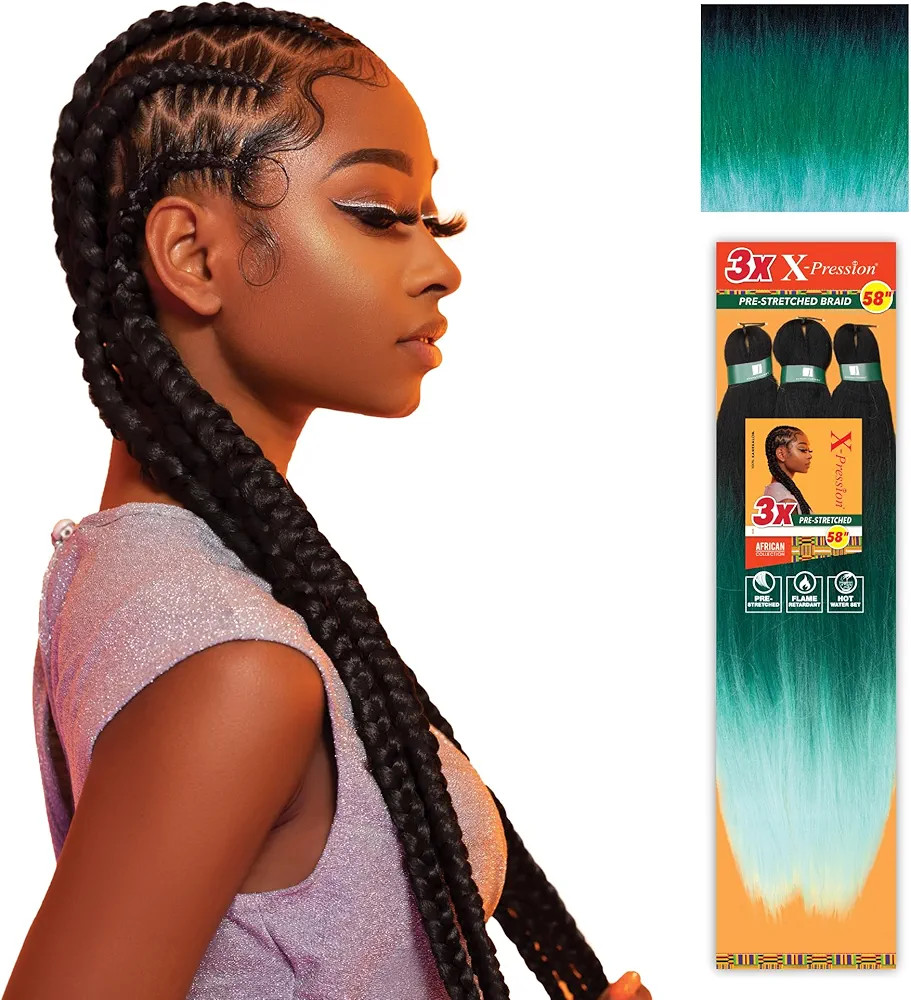 Sensationnel X-pression prestretched braiding hair - 3x braid 58 inch all kanekalon flame retarda... | Amazon (US)