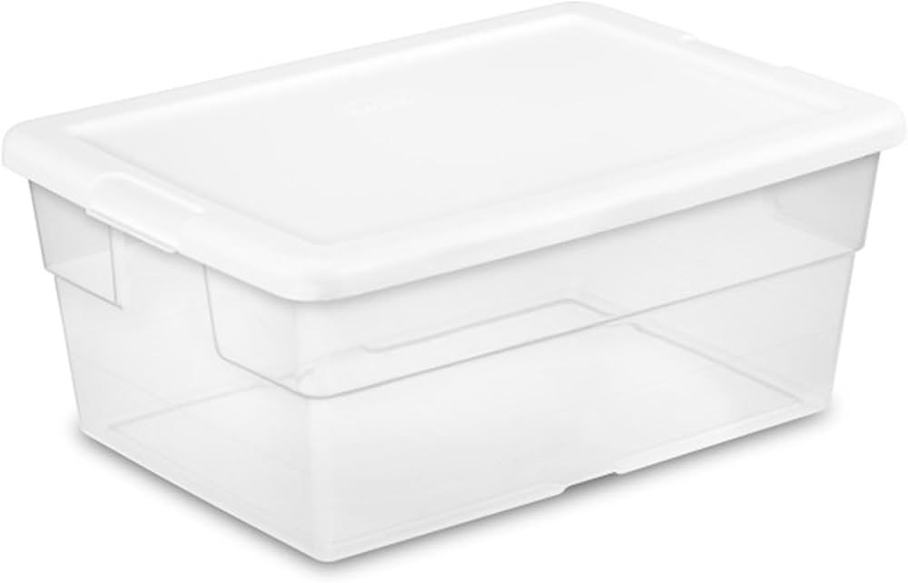 Sterilite 12-Pack Storage Bins with Lids, Plastic Bin and Box Containers, 16 Qt, White | Amazon (US)