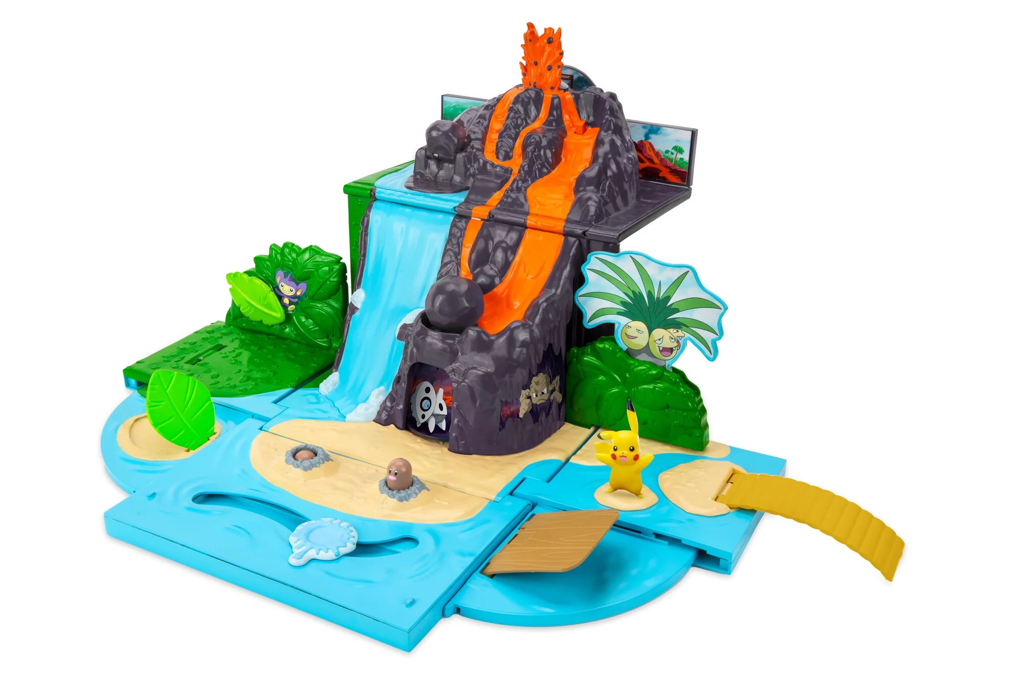 Pokémon Carry Case Volcano Playset with 2 inch Pikachu Figure and 7 Play Areas. | Walmart (US)