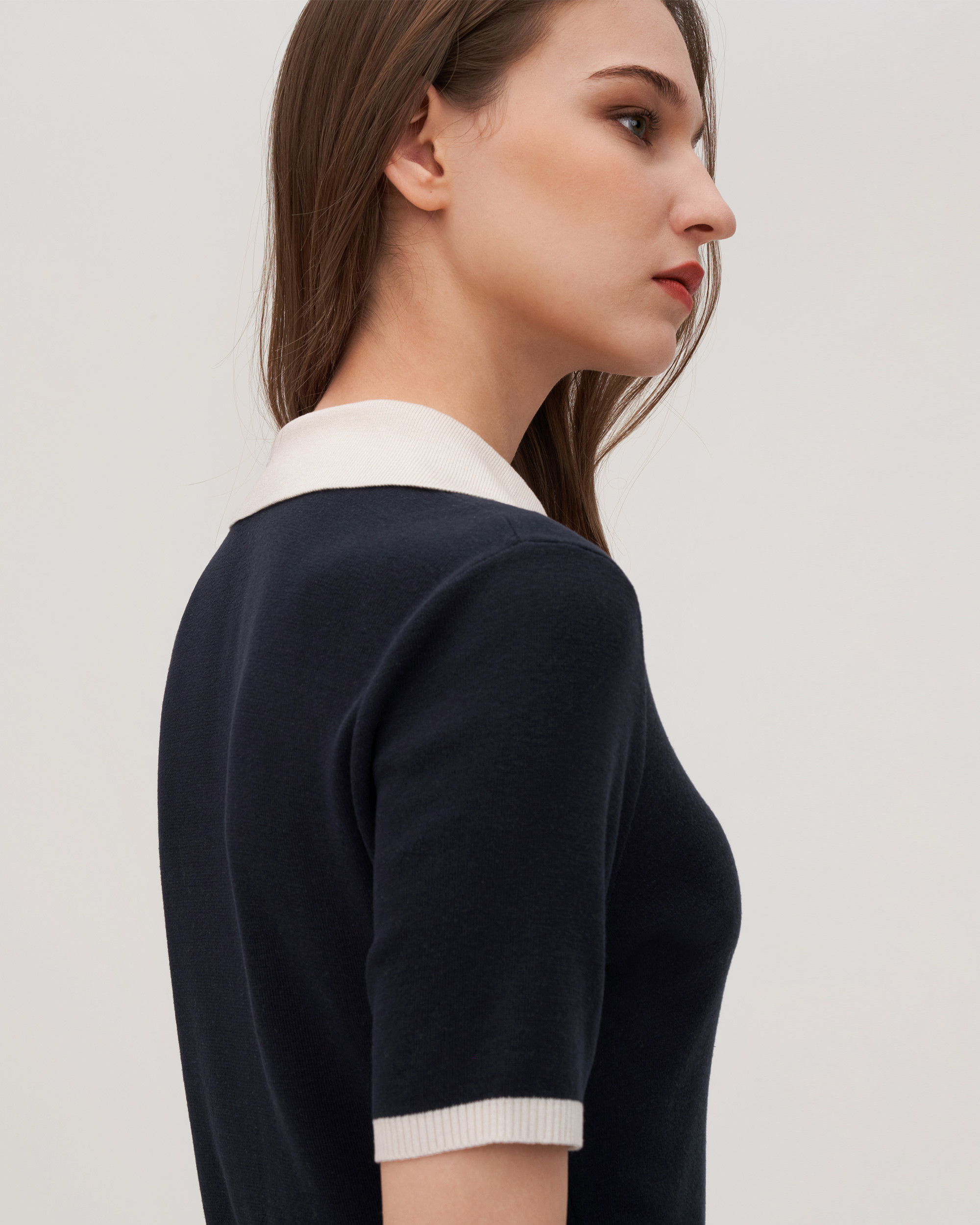 Timeless Mei Silk Knit Polo | LilySilk