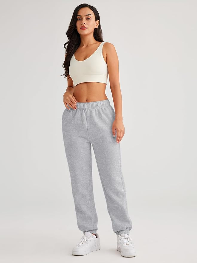 AUTOMET Women’s Casual Baggy Fleece Sweatpants High Waisted Joggers Pants | Amazon (US)