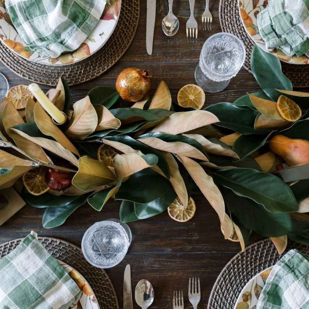 9' Faux Green Magnolia Leaf Garland | CG Hunter