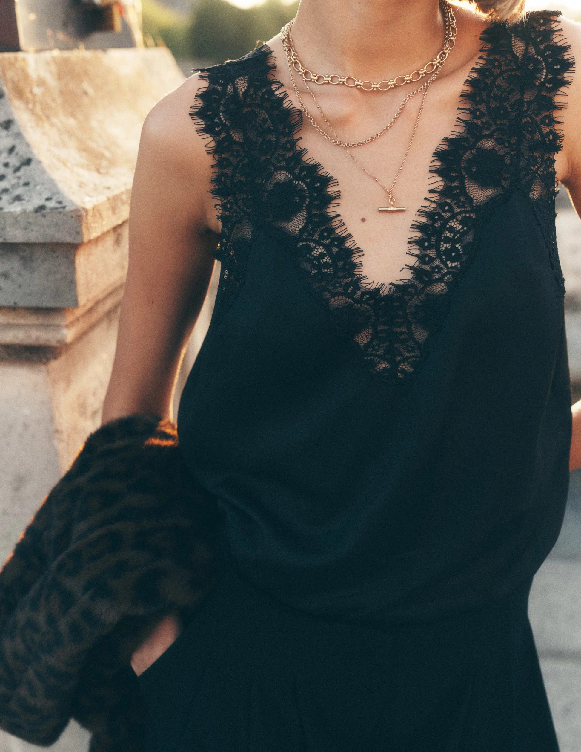 Ara Silk Blend Lace Cami-Black | Boden UK