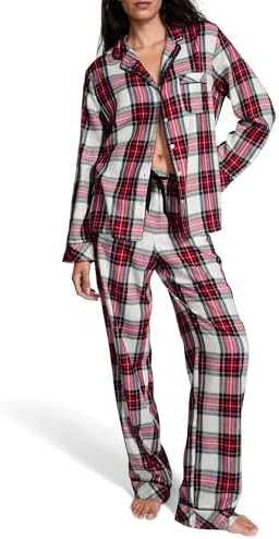 Victoria's Secret Flannel Pajama Set, Long Sleeve Button Down Shirt & Pants, Sleepwear for Women ... | Amazon (US)