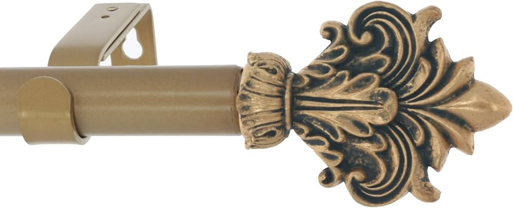 Meriville 1-Inch Diameter Single Window Treatment Curtain Rod, Acanthus Finial Style II, 28-inch ... | Amazon (US)