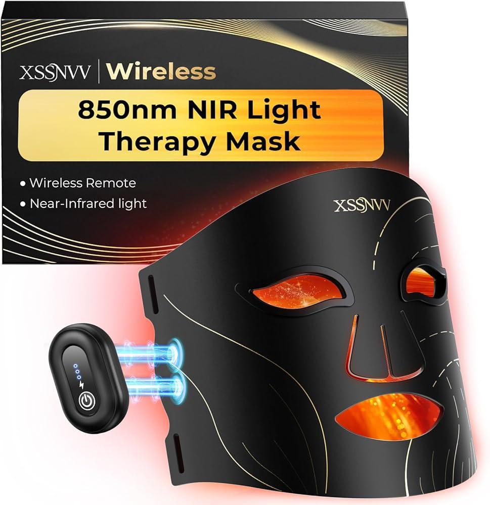 Red Light Therapy for Face - Cordless LED Mask Light Therapy, 4 Modes with 850nm Infrared & Red L... | Amazon (US)