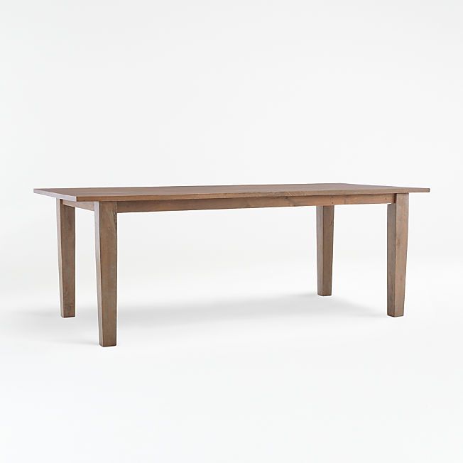 Basque 82" Weathered Light Brown Solid Wood Dining Table + Reviews | Crate & Barrel | Crate & Barrel