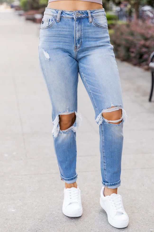 Lesley High Waisted Mom Jeans | Pink Lily