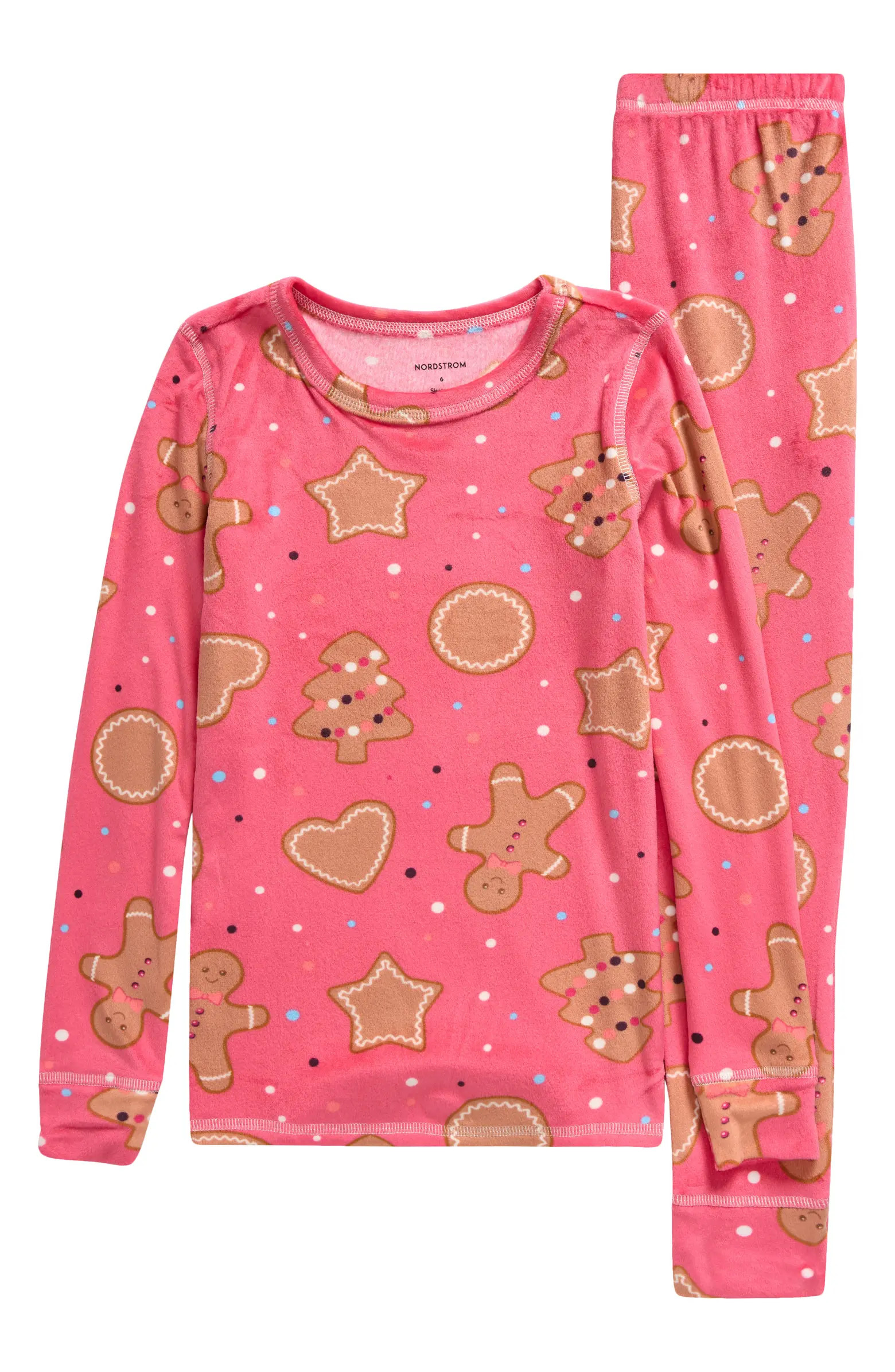 Nordstrom Kids' Print Fitted Fleece Two-Piece Pajama Set | Nordstrom | Nordstrom