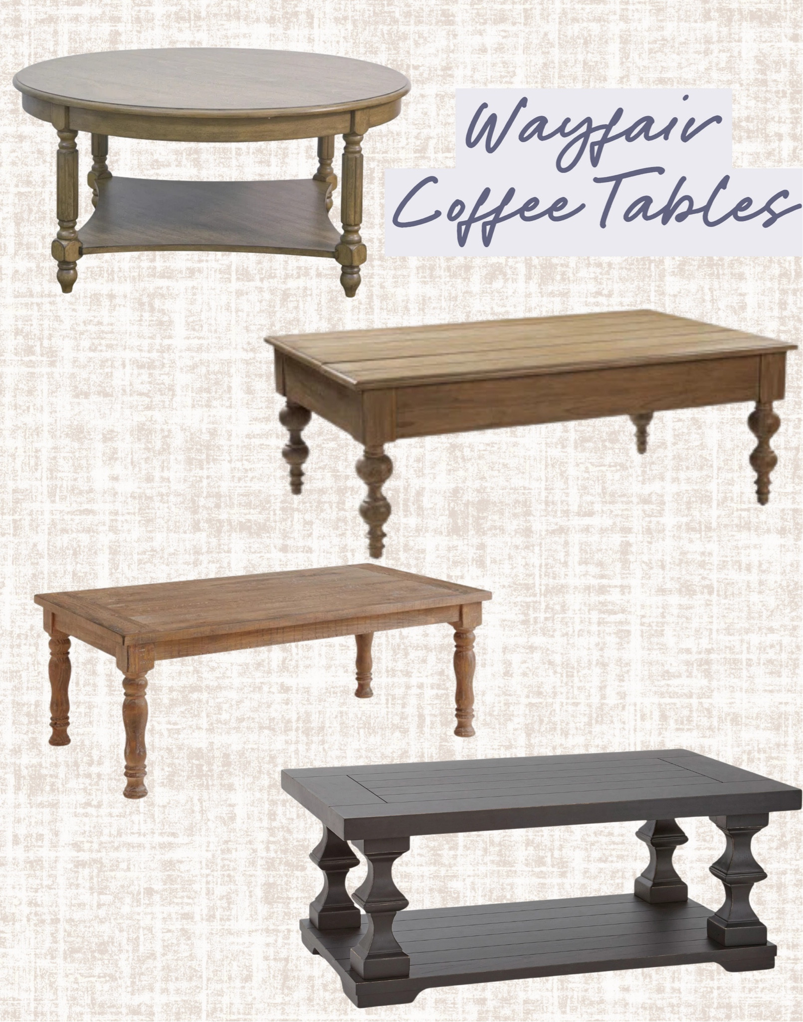 Here are some natural wood coffee tables perfect for any traditional, grand millennial, or French country home! 
All of these at a good price point!

natural wood, coffee table, wayfair, home decor, French country, grand millennial, traditional home decor, wood furniture, living room inspo 

#LTKsalealert #LTKSpringSale #LTKhome