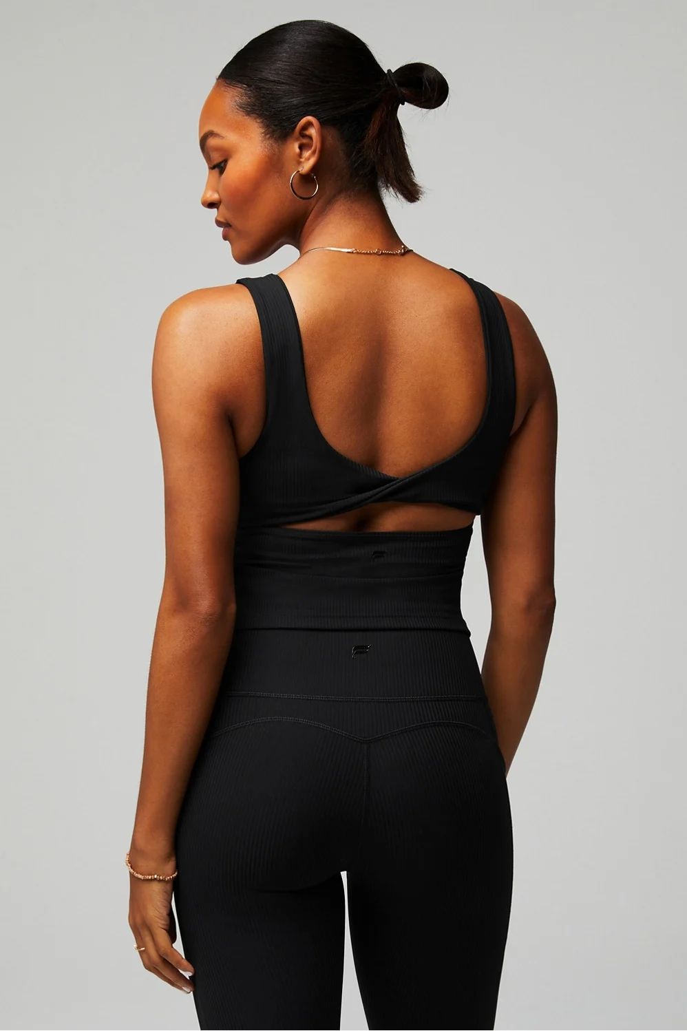 Oasis Rib Twist Built-In Bra Tank | Fabletics - North America