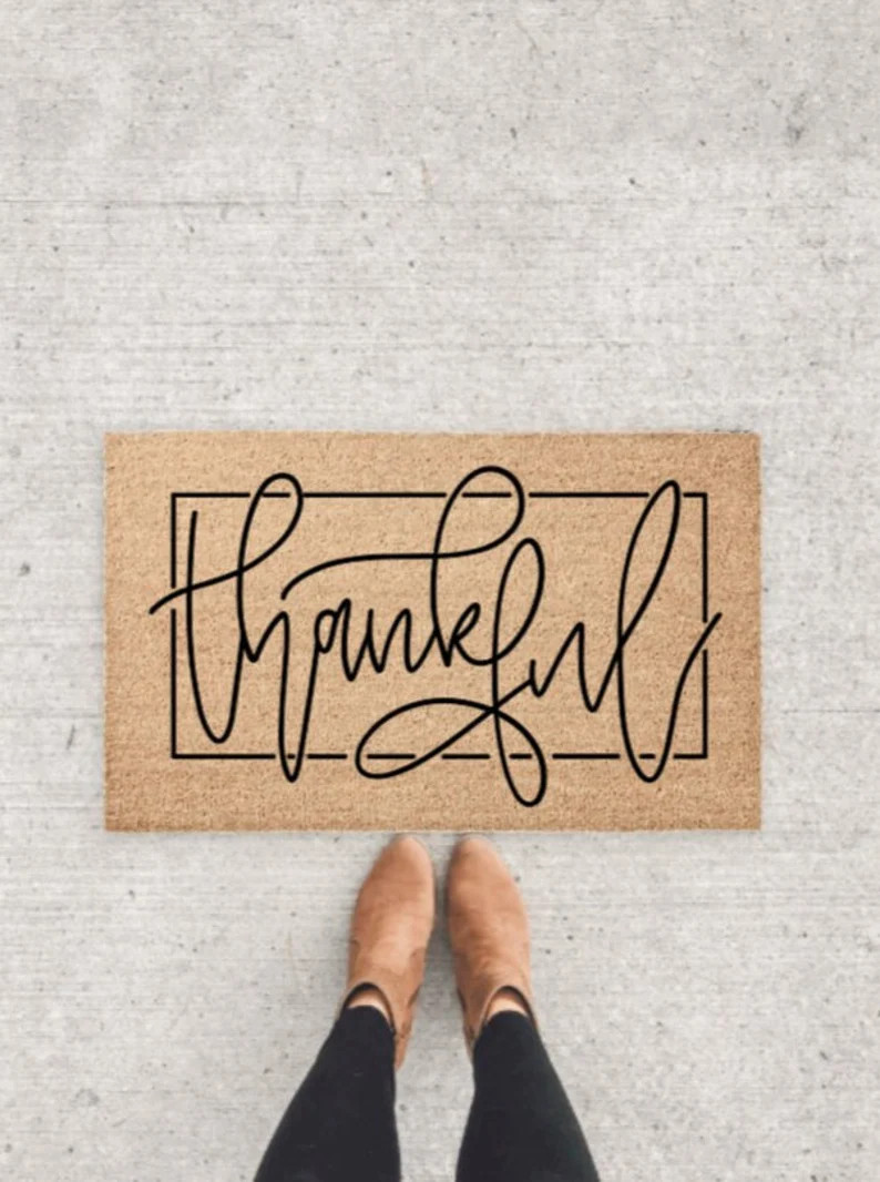 Thankful Doormat Thankful Door Mat Fall Welcome Mat Fall - Etsy | Etsy (US)