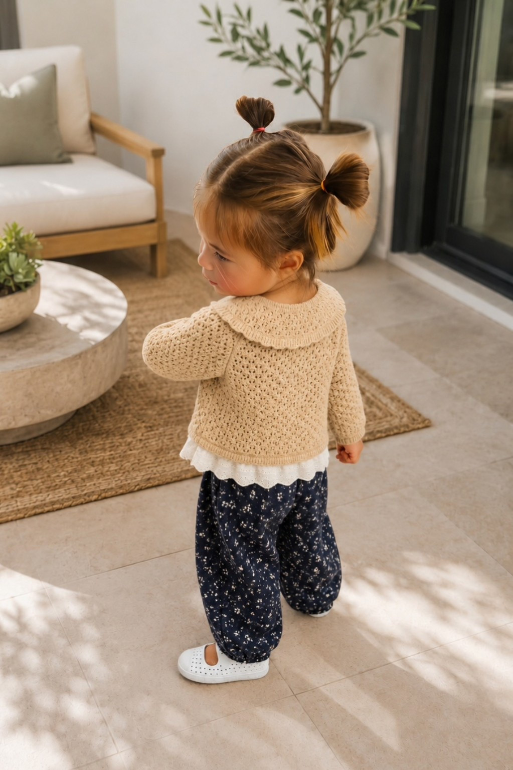 @Zara kids toddler girl eyelet lace hem sweater and floral pants.
Fall outfit
Zara style
Toddler girl outfit