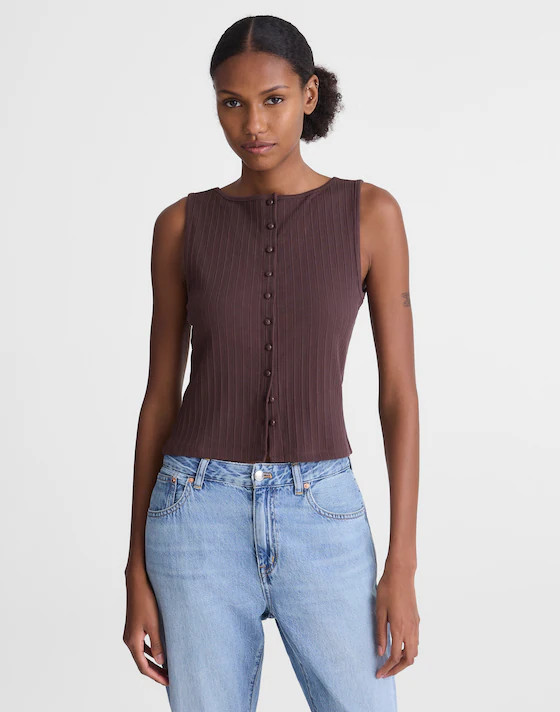 Ribbed Crewneck Shell Top | Madewell