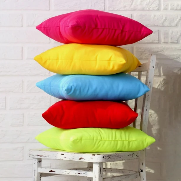 2Pieces Decorative Solid Color Throw Pillow Simple Square Covers Cushion Case Indoor Living Room ... | Walmart (US)