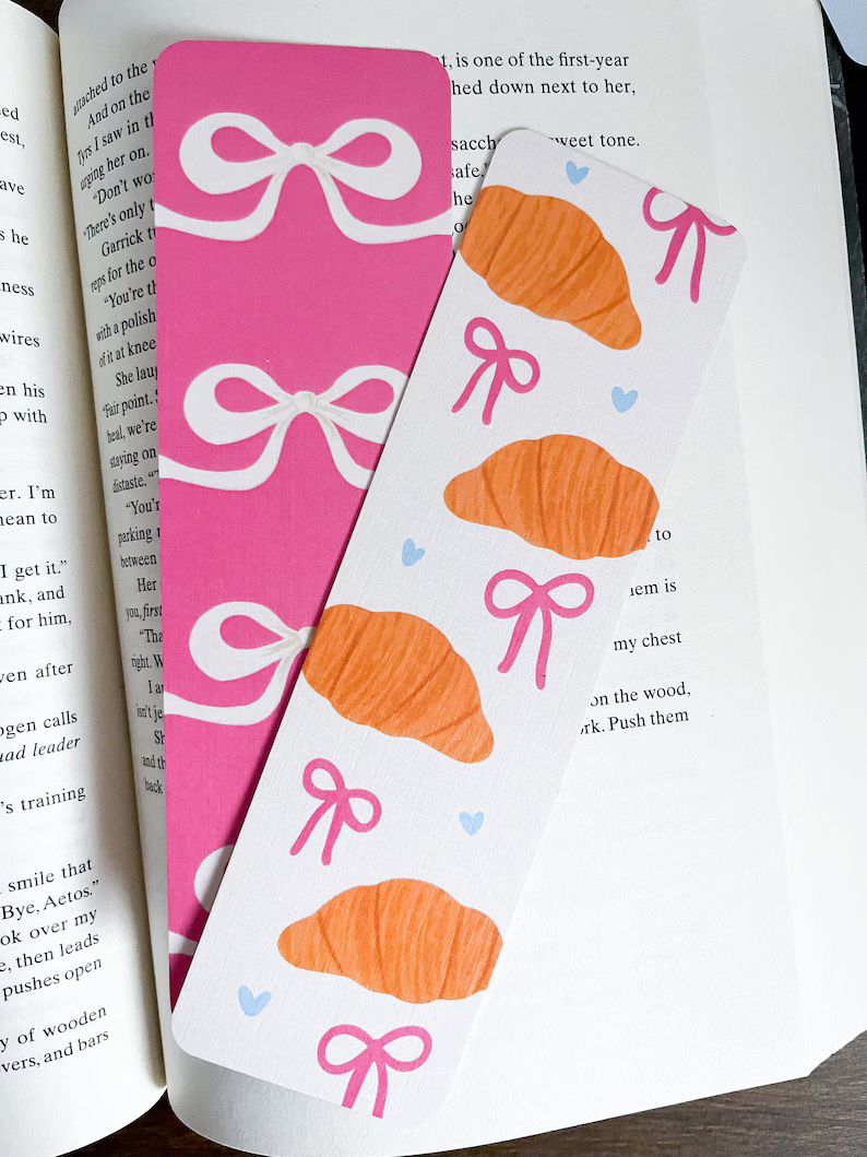 Croissant and Bows Bookmarks - Etsy | Etsy (US)
