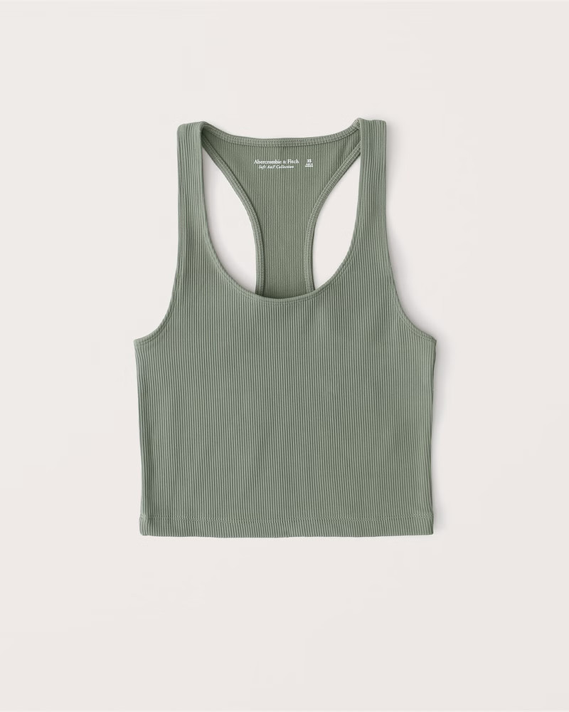Seamless Ribbed Racerback Scoopneck Tank | Abercrombie & Fitch (US)