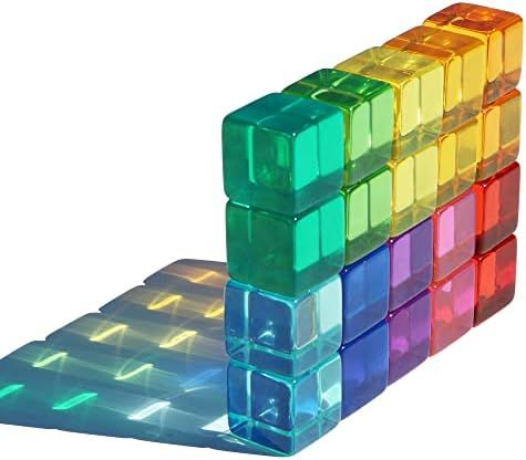 Candywood Rainbow Acrylic Gem Cubes Blocks Children Educational Sensory Training Crystal Toys Bab... | Amazon (US)