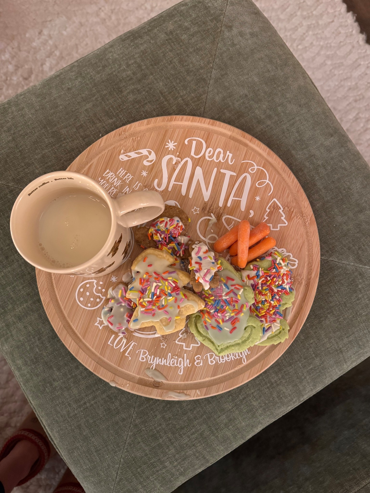 our custom milk and cookie tray for santa ♥️🎅🏼 we need to add another name next year! 

#LTKSeasonal #LTKFindsUnder100 #LTKmomlife
