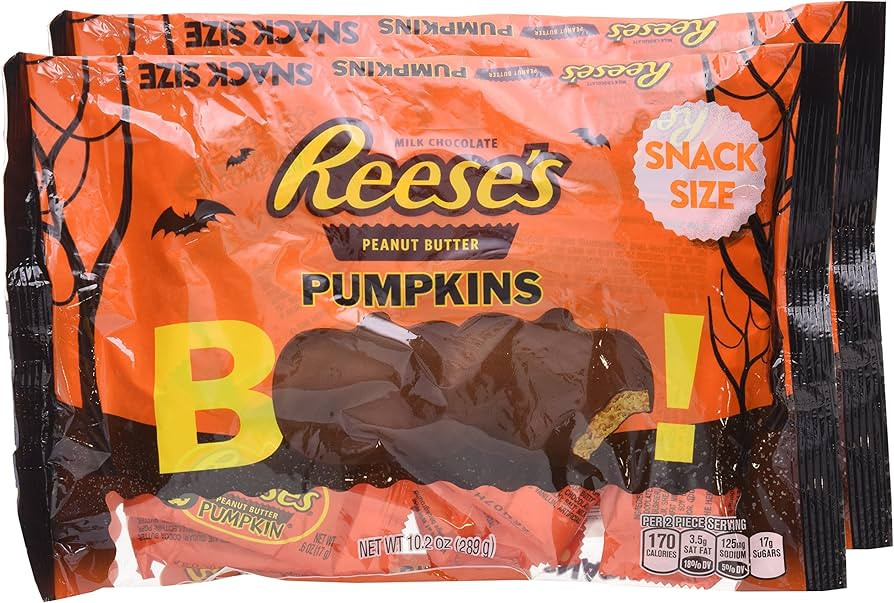 Reese's Halloween Peanut Butter Pumpkins, Snack Size, 10.2-Ounce Packages (Pack of 2) | Amazon (US)