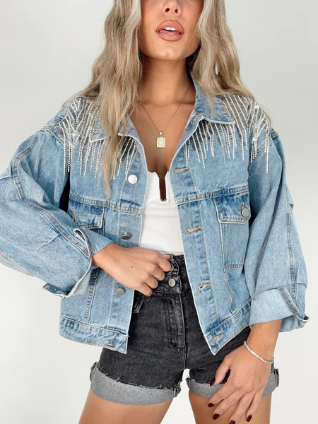 Under The Lights Denim Jacket | Lane 201 Boutique
