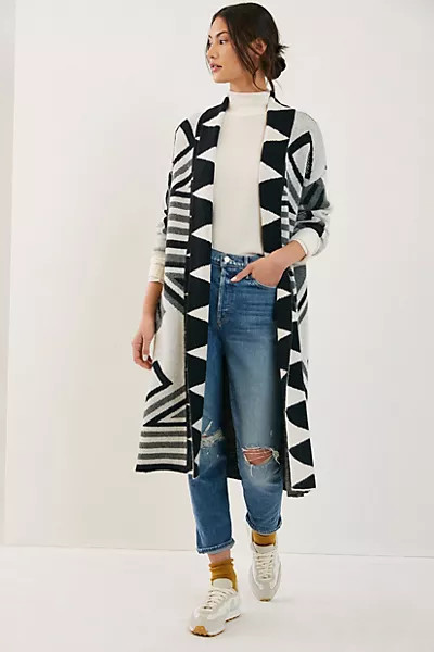 Geometric Knit Duster Kimono | Anthropologie (US)