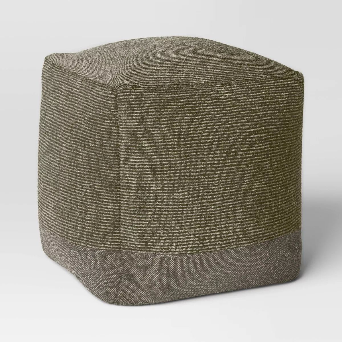 Hazel Stone Washed Canvas Pouf with Removable Fill Olive Green - Threshold™ | Target