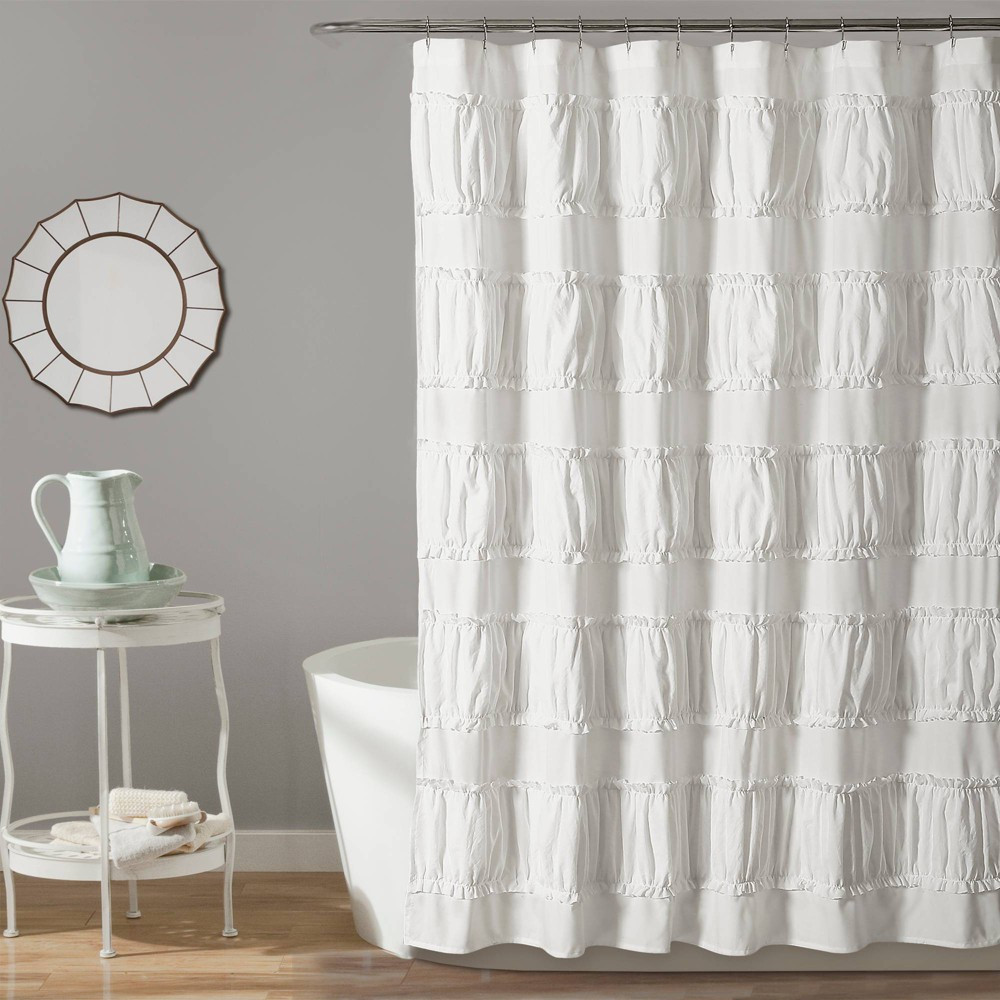 Nova Ruffle Shower Curtain White - Lush Décor | Target