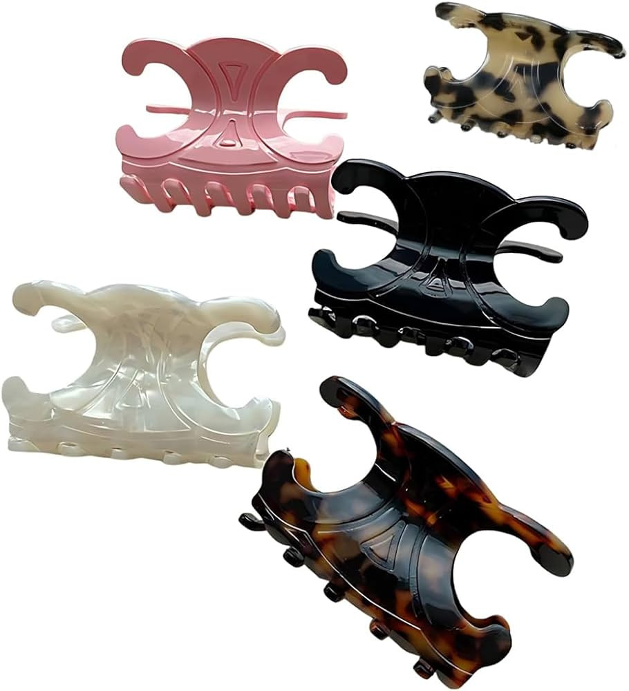 5Pcs Premium Butterfly Hair Clips - Medium Size Acetate Hair Claw Clips for Women and Girls,Elega... | Amazon (US)