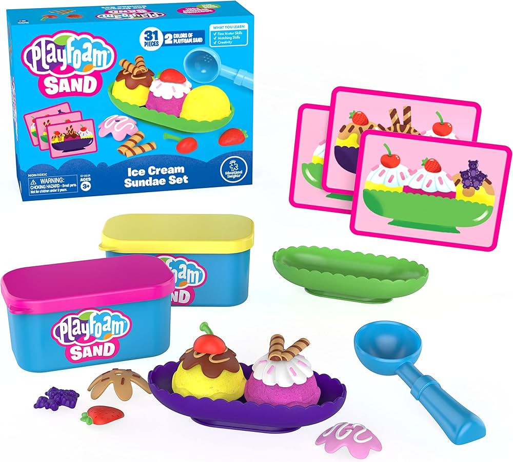 Educational Insights Playfoam Sand Ice Cream Sundae Set, Play Sand, Sensory Toy, Gift for Kids Ag... | Amazon (US)