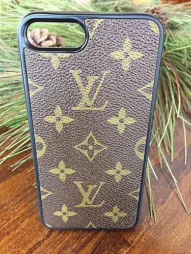 Handmade iPhone 7 plus case covered with repurposed Louis Vuitton canvas | Amazon (US)