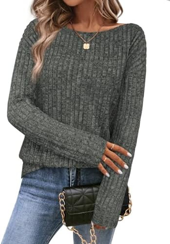 Womens Tops Sweaters Ladies Tunics Casual Long Sleeve Shirts Blouses Tees Dressy Casual Clothing ... | Amazon (US)