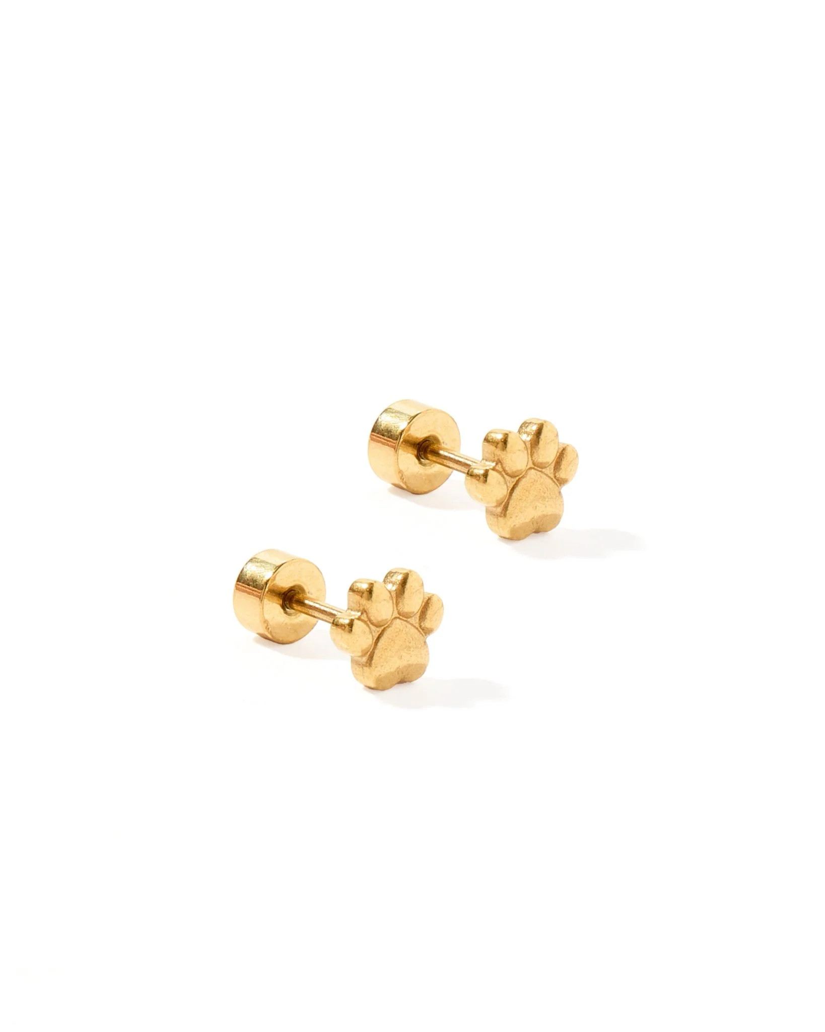 Flatback Screwback Stud Earrings - Paw Print | LINNY CO LLC