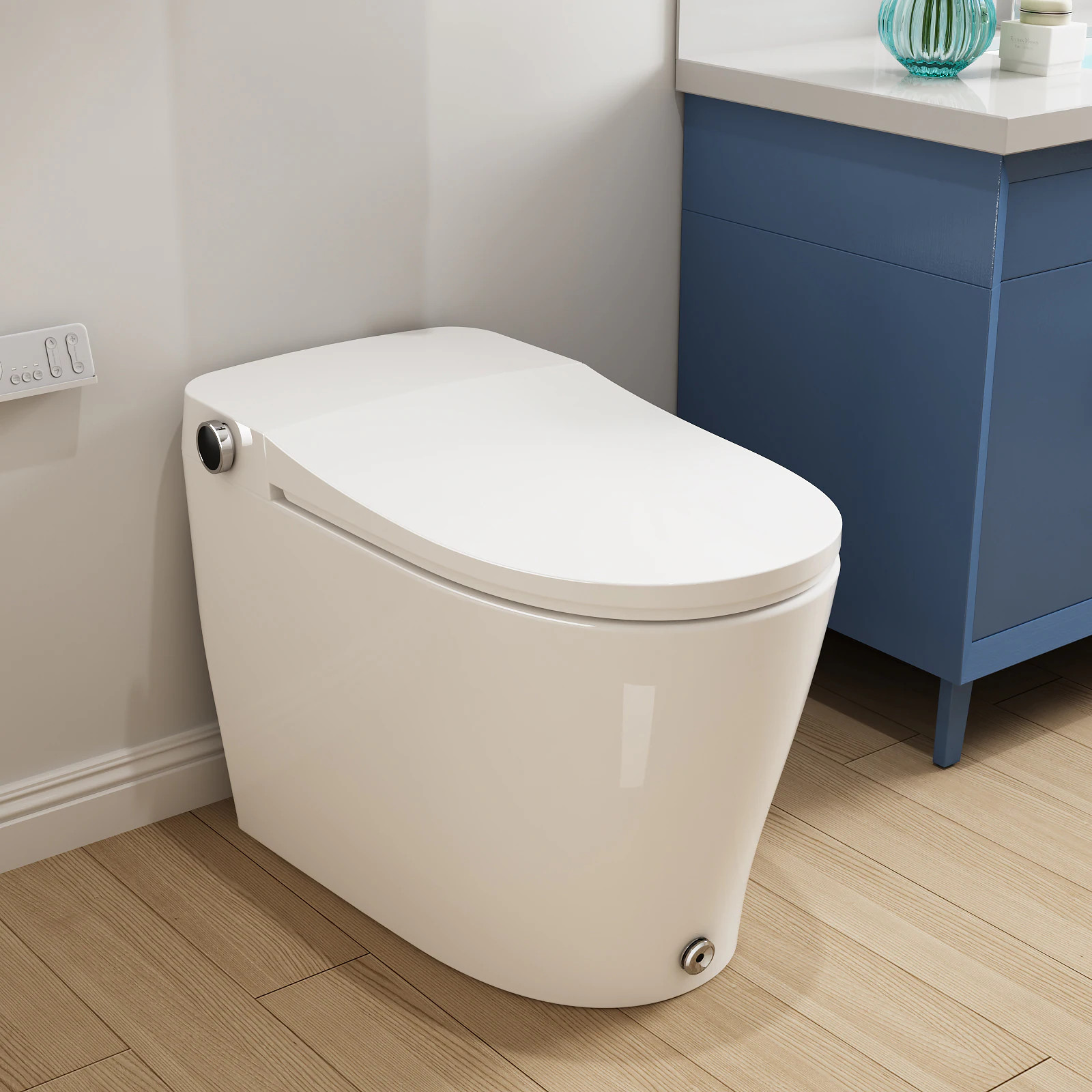 HOROW White(Auto Open/Close) Single Elongated Standard Height Smart Soft Close 1-piece Bidet 12-in Rough-In 1.0 GPF | HR-T05S | Lowe's